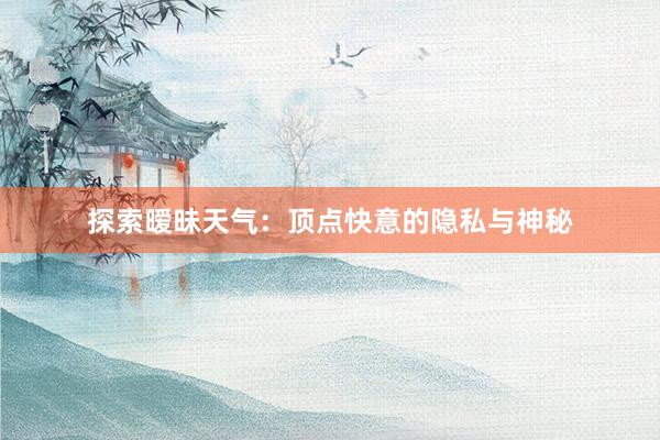 探索暧昧天气：顶点快意的隐私与神秘